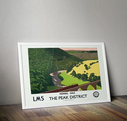 Vintage British Monsal Dale The Peak District LMS Railway Travel Poster Wall Art A3 & A4 Re-Print wall art poster – printed in Yorkshire
