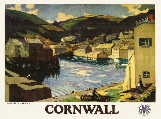 Vintage Railway Poster Wall Art Polperro harbour Cornwall Retro Travel Tourism Advert Print wall art poster – printed in Yorkshire