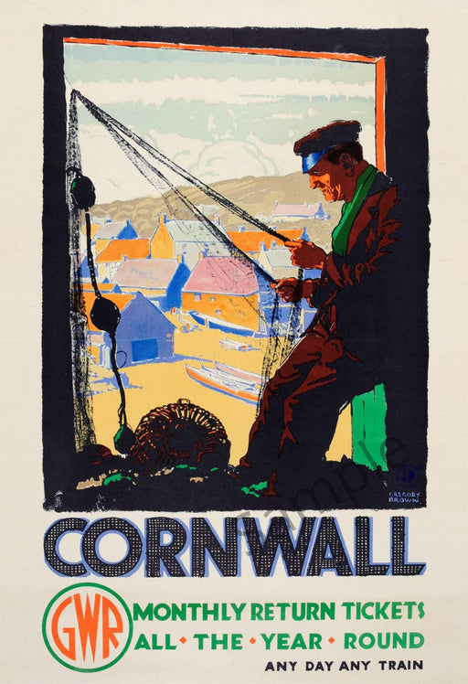 Vintage Railway Poster Wall Art A3 & A4 Cornwall GWR Train Travel Holiday Tourism Advert ART Print wall art poster – printed in Yorkshire