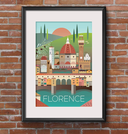 RPW Vintage Florence Italy Travel Poster A3 / A4 Wall Art Digital print wall art poster – printed in Yorkshire