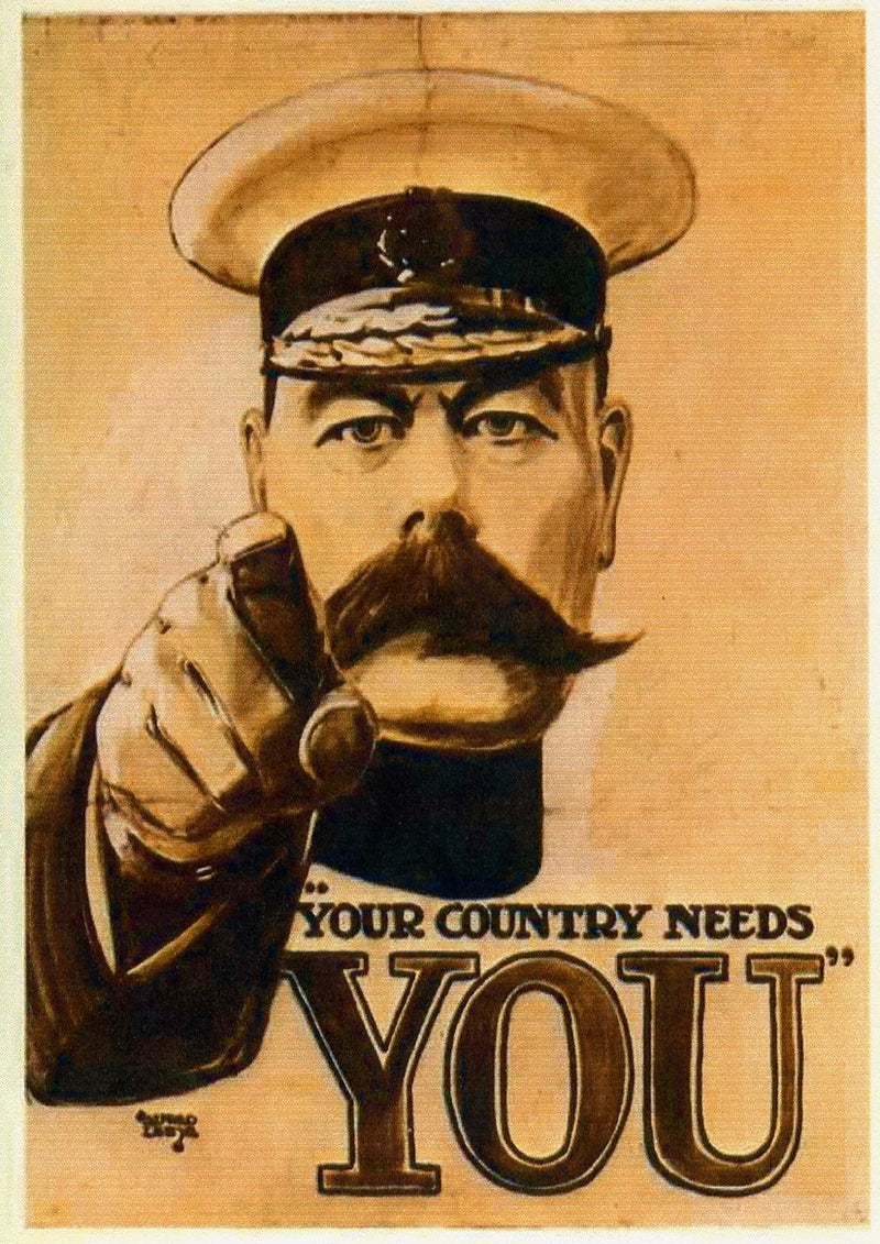Your Country Needs You, Lord Kitchener Vintage Propaganda Print/Poster Wall Art A3 & A4 wall art poster – printed in Yorkshire