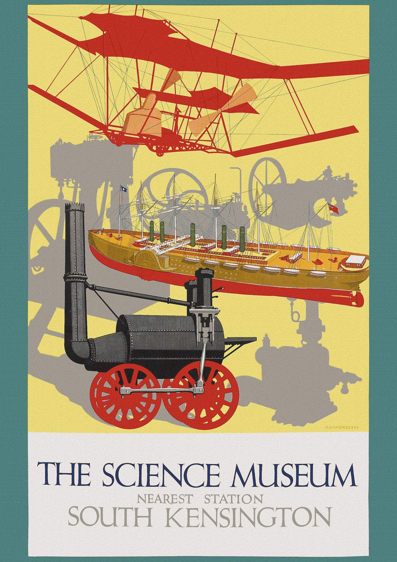 RPW Vintage Railway Travel Poster Advert The Science Museum South Kensington London wall art poster – printed in Yorkshire