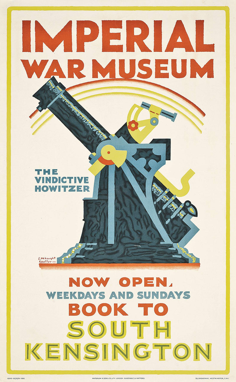 RPW Vintage Travel Poster Advert 1920's Imperial War Museum wall art poster – printed in Yorkshire