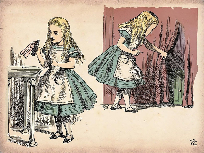 Alice in Wonderland Drink me Vintage Art Print Poster x wall art poster – printed in Yorkshire