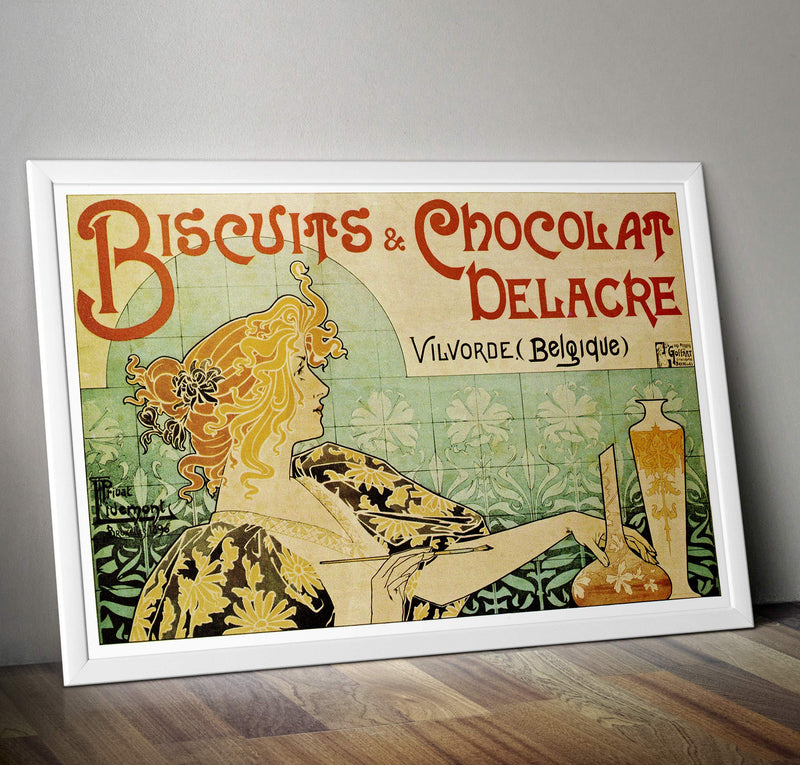 RPW Biscuits and chocolat Delacre Vilvorde Belgique Vintage Wall Art Poster A4 and A3 size 250gsm print wall art poster – printed in Yorkshire