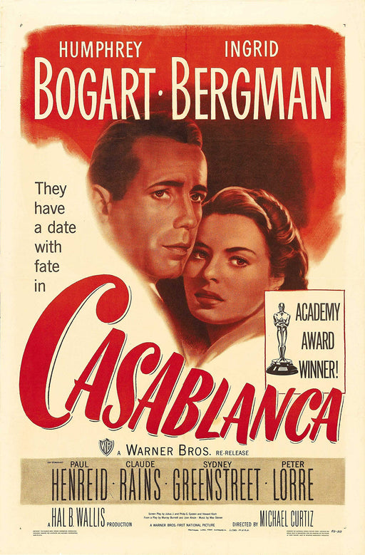 RPW Casablanca Vintage Romantic movie poster Wall Art print A4 and A3 available wall art poster – printed in Yorkshire