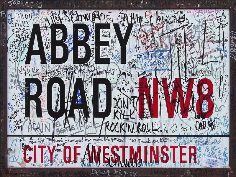 Abbey Road Graffiti sign Photographic Art print PosterA4 and A3 wall art poster – printed in Yorkshire