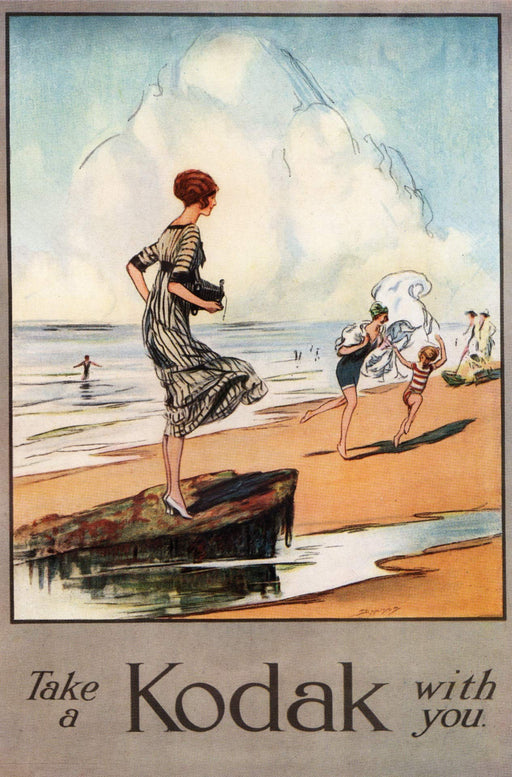 RPW Vintage A3 Travel Poster Advert 1920's Kodak Moment, Take a Kodak with you Photography Art Deco wall art poster – printed in Yorkshire