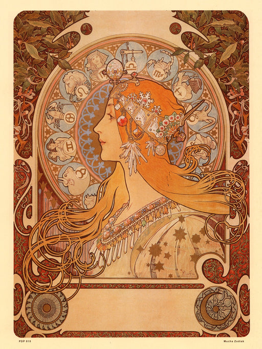 Art nouveau Poster Art Print by Alphonse Mucha Zodiak wall art poster – printed in Yorkshire