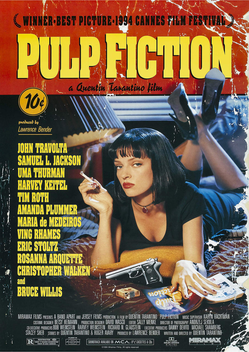 RPW pulp fiction Tarantino classic Vintage A3 movie poster 280gsm gloss print 40 x 30cm 16 x 12 inches wall art poster – printed in Yorkshire