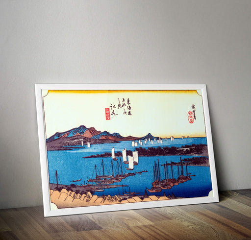 RPW View of Miho Ejiri Hiroshige Hokusai 1833 Vintage Wall Art Poster A4 and A3 size 250gsm Borderless print wall art poster – printed in Yorkshire