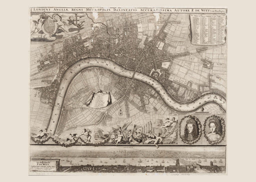 Vintage London Map Poster Art Print wall art poster – printed in Yorkshire