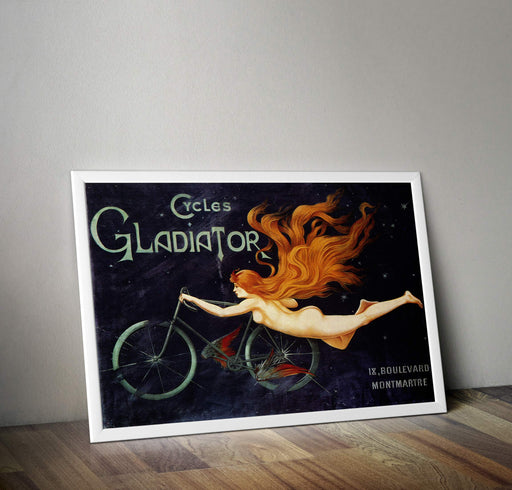RPW Vintage 1895 Cycles Gladiator Georges Massias Wall Art Poster A4 and A3 size 250gsm print wall art poster – printed in Yorkshire