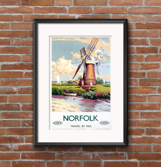RPW Vintage Norfolk Travel Poster A3 Wall Art print 40 x 30cm 16 x 12 inches wall art poster – printed in Yorkshire