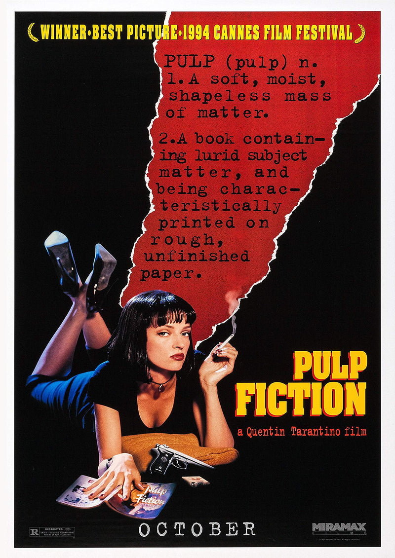 RPW Pulp Fiction dictionary Tarantino classic Vintage A3 movie poster 250gsm print 40 x 30cm 16 x 12 inches wall art poster – printed in Yorkshire