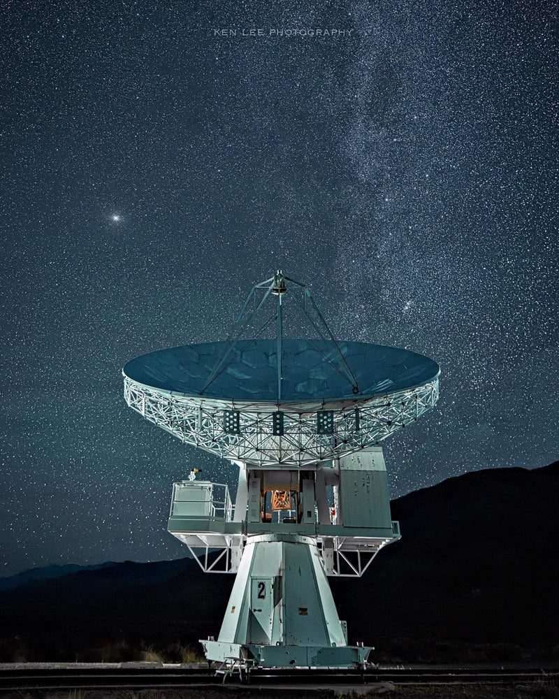 Towering radio telescope scanning the universe Photograph wall art poster print A4 and A3 wall art poster – printed in Yorkshire