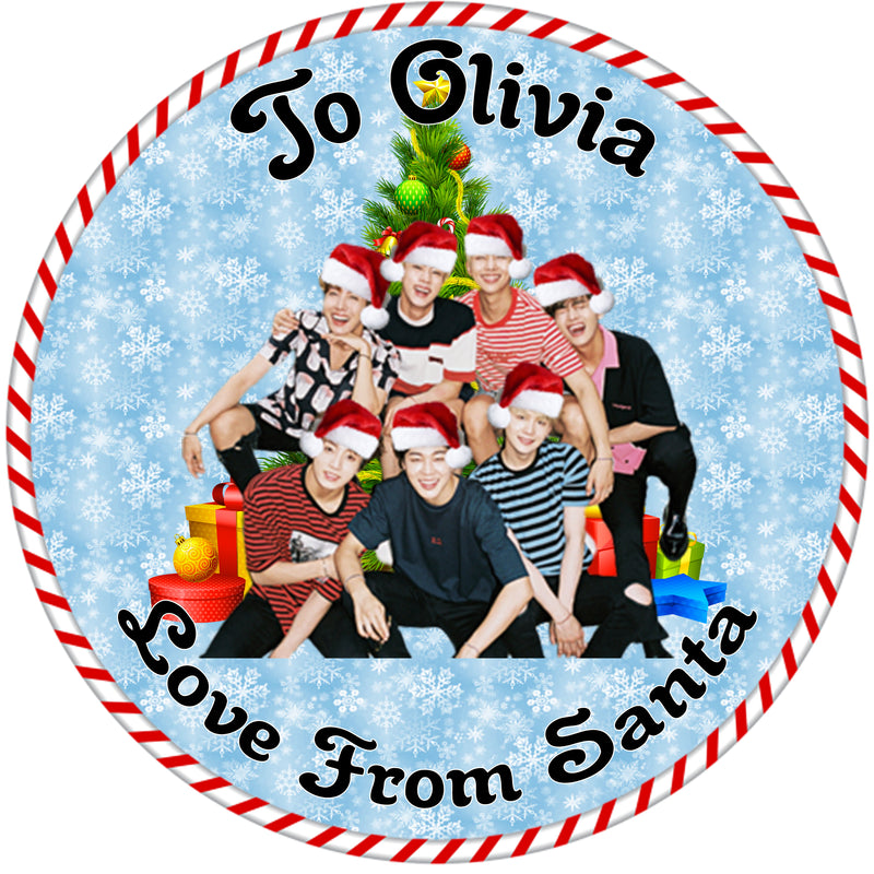 24 x Christmas Present personalised stickers Various options 45mm