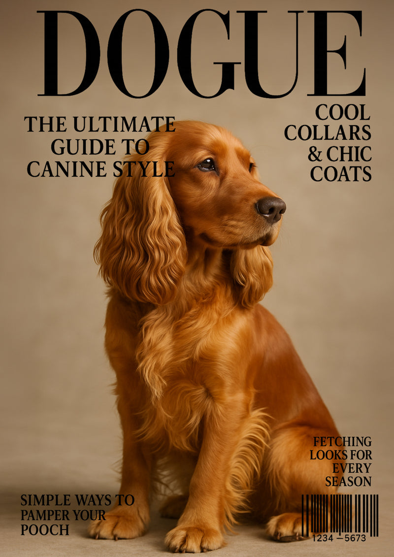 Personalised Faux magazine Pet portrait Wall Art Poster print Framed/Unframed Custom High Quality Digital Photo service