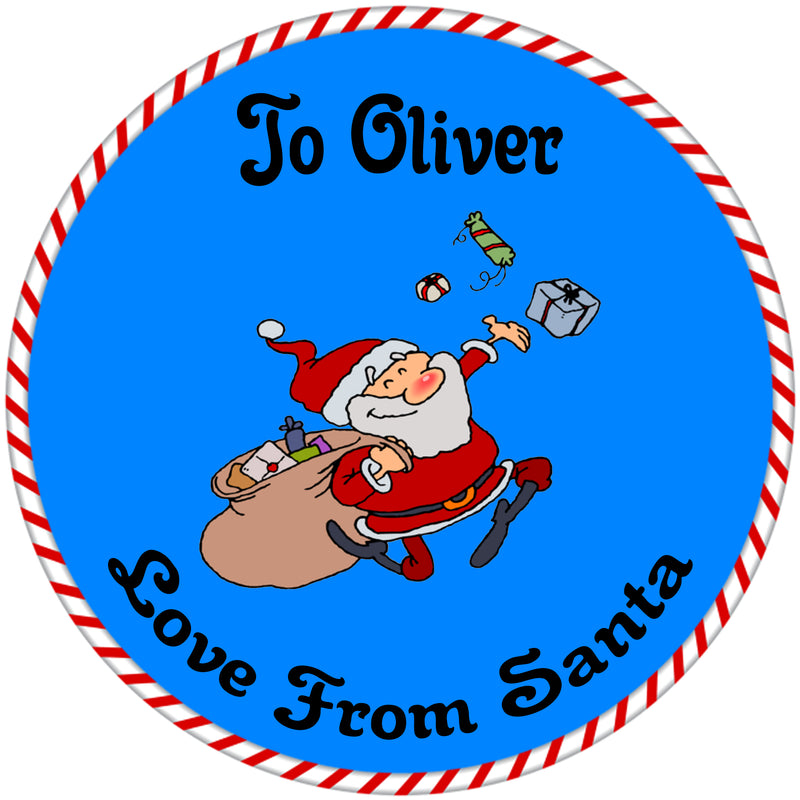 24 x Christmas Present personalised stickers Various options 45mm