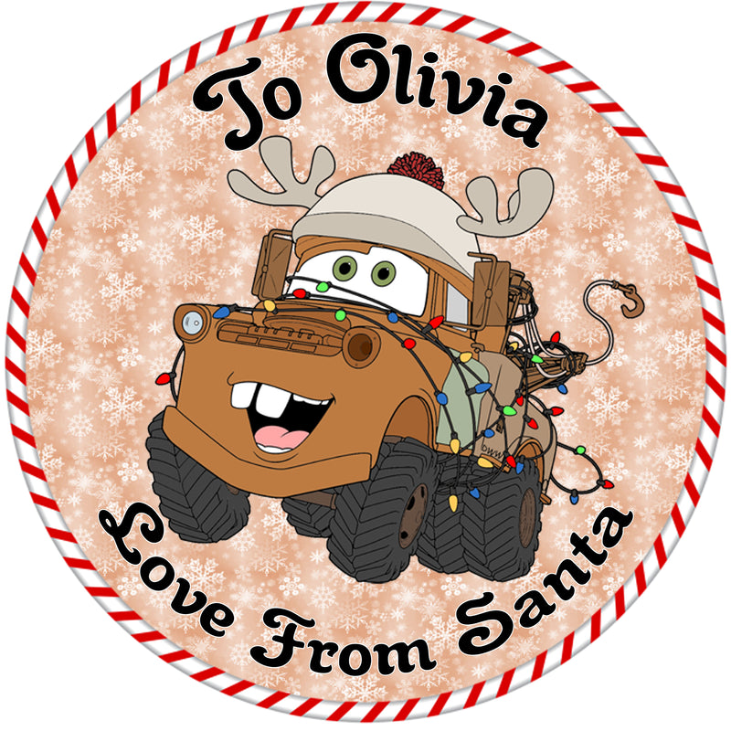 24 x Christmas Present personalised stickers Various options 45mm