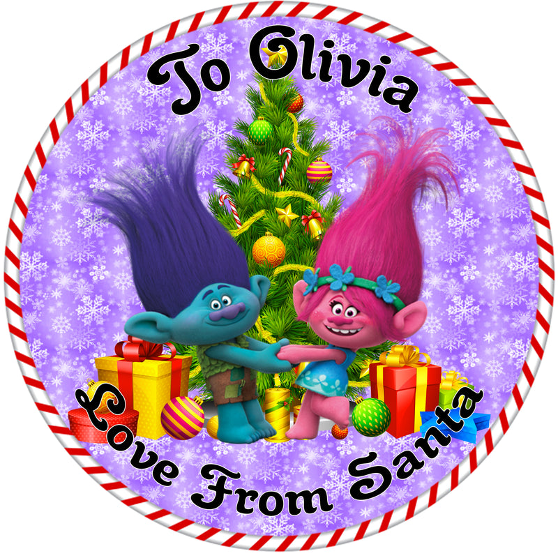 24 x Christmas Present personalised stickers Various options 45mm