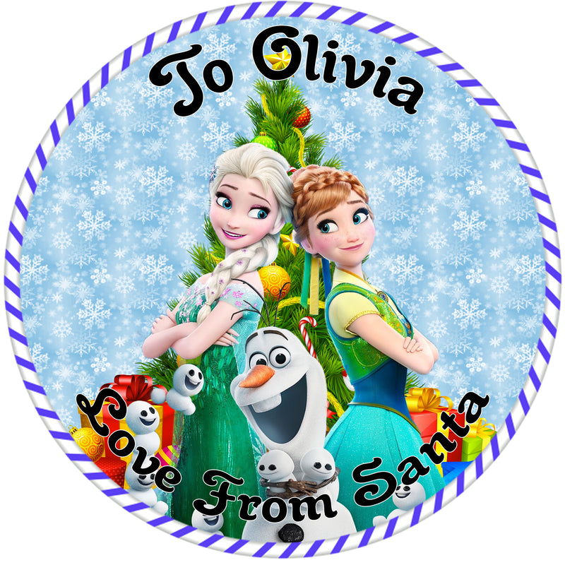 24 x Christmas Present personalised stickers Various options 45mm