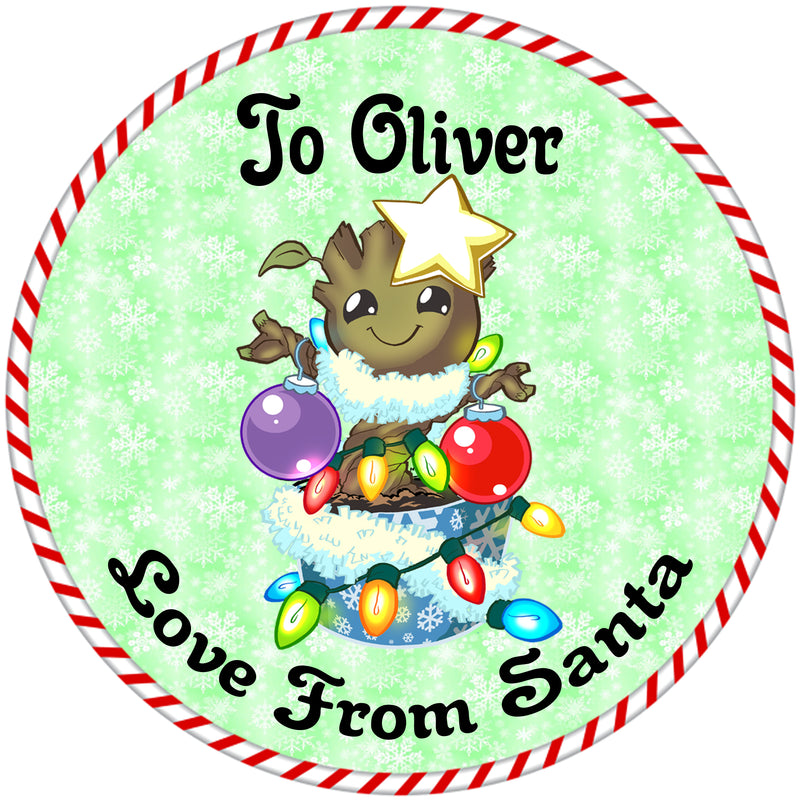 24 x Christmas Present personalised stickers Various options 45mm