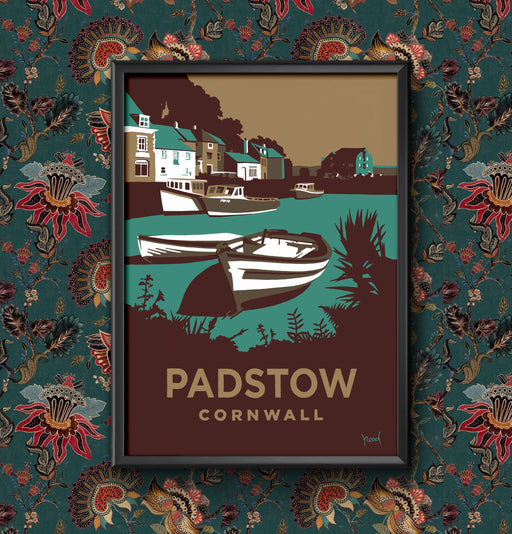 Vintage Cornwall Padstow Harbour Wall Art Travel Railway Poster GWR A4 and A3 size Sign print Framed or Unframed wall art poster – printed in Yorkshire
