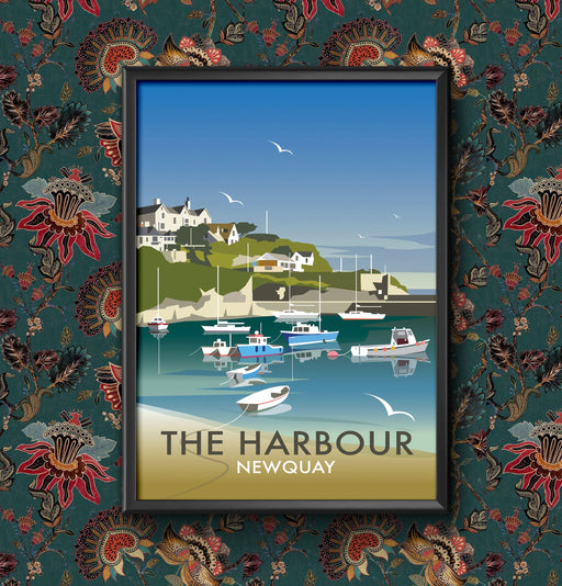 Vintage Cornwall Newquay Harbour Wall Art Travel Railway Poster GWR various sizes Sign print Framed or Unframed wall art poster – printed in Yorkshire