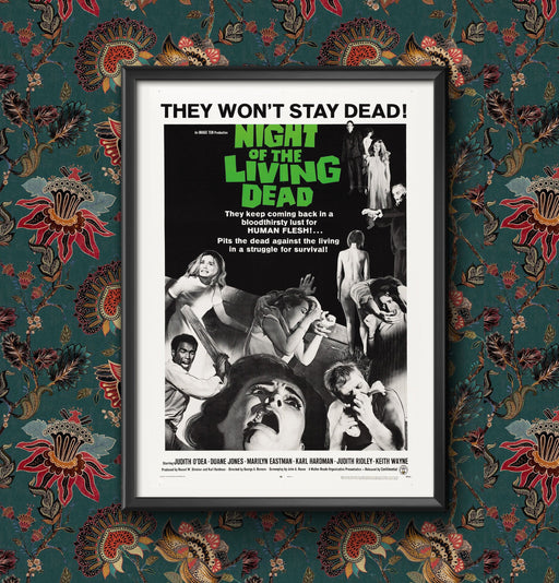 Poster Night of the Living Dead Vintage Movie Wall Art Print, Framed or Unframed, Horror Film Decor, Various Sizes wall art poster – printed in Yorkshire