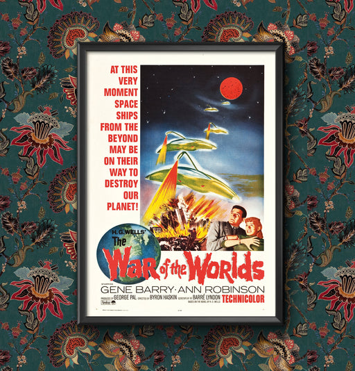 Vintage War of the worlds Movie Film Wall Art Poster A4 and A3 size Sign print Framed or Unframed wall art poster – printed in Yorkshire