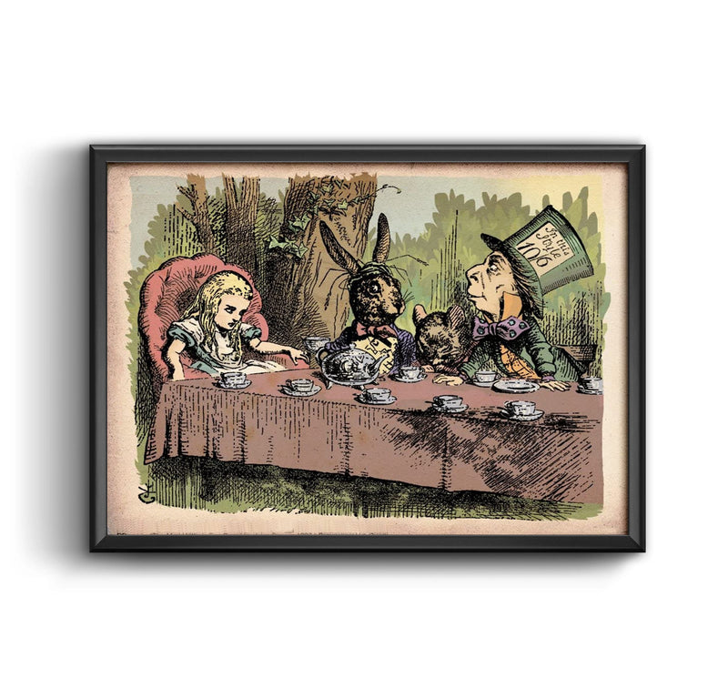 Poster Alice in Wonderland Tea Party Vintage Classic Wall Art Framed or Unframed Various Sizes Print for Children’s Room or Kitchen Decor wall art poster – printed in Yorkshire