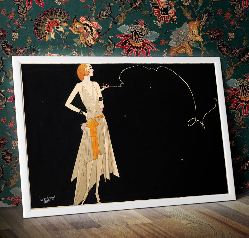 Where there's smoke there's fire, Russell Patterson, 1920s Wall Art Poster A4 and A3 size Sign Painting print Framed or Unframed wall art poster – printed in Yorkshire