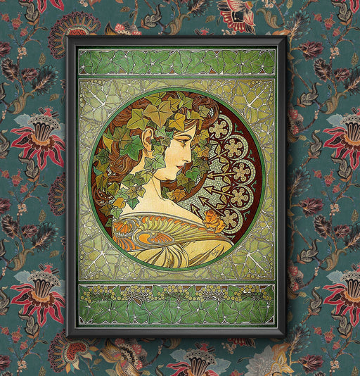 Poster Alphonse Mucha Laurel 1901 Vintage Art Print, Framed Wall Decor, High Quality A4 A3 Kitchen or Living Room wall art poster – printed in Yorkshire