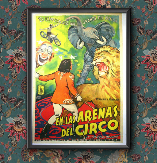 Vintage Spanish Circus Advertisement Animals Wall Art Poster A5 to A1 size Sign print Framed or Unframed wall art poster – printed in Yorkshire