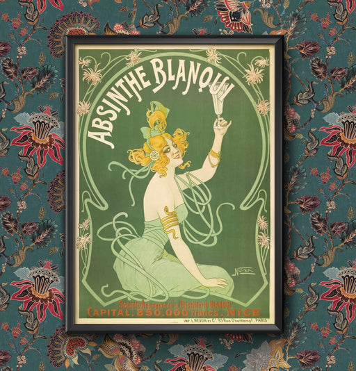 Vintage Beers Wines Spirits Absinthe Blanqui, France, 1900's, Art Nouveau Poster A4/A3 size print Framed/Unframed Wall Art Home Decoration wall art poster – printed in Yorkshire