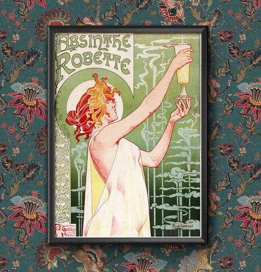 Vintage 1896 Absinthe Robette Liqueur Livemont Art Nouveau Advertisement Poster A4/A3 size print Framed/Unframed Wall Art Home Decoration wall art poster – printed in Yorkshire