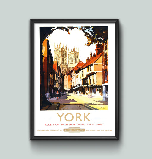 Poster Vintage Yorkshire British Railway Wall Art Print, Framed or Unframed, Home Decor, London Underground Travel Gift wall art poster – printed in Yorkshire
