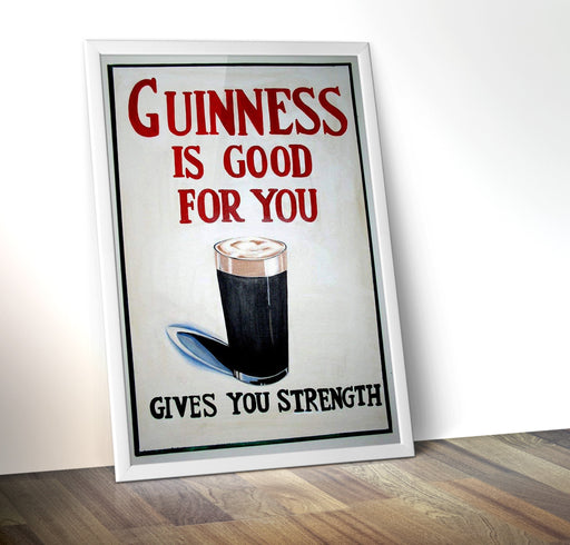 Guinness is Good for You, Gives You Strength Vintage Advertisement Home Decor Wall Art Poster A4 and A3 size print Framed or Unframed wall art poster – printed in Yorkshire