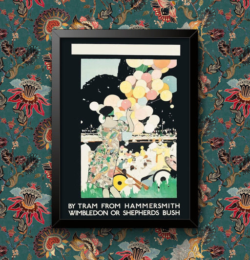 Vintage Poster Print: Hammersmith Wimbledon Tram 1921 London Wall Art, Framed or Unframed Decor wall art poster – printed in Yorkshire