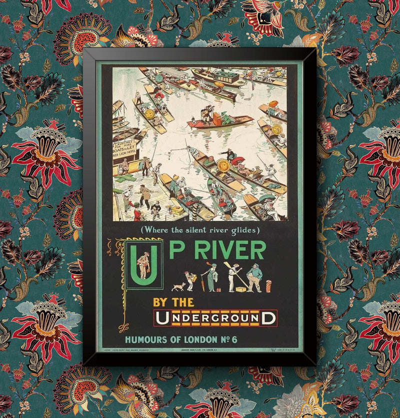 Vintage London Underground 'Up River' Travel Poster: Framed/Unframed Wall Art wall art poster – printed in Yorkshire