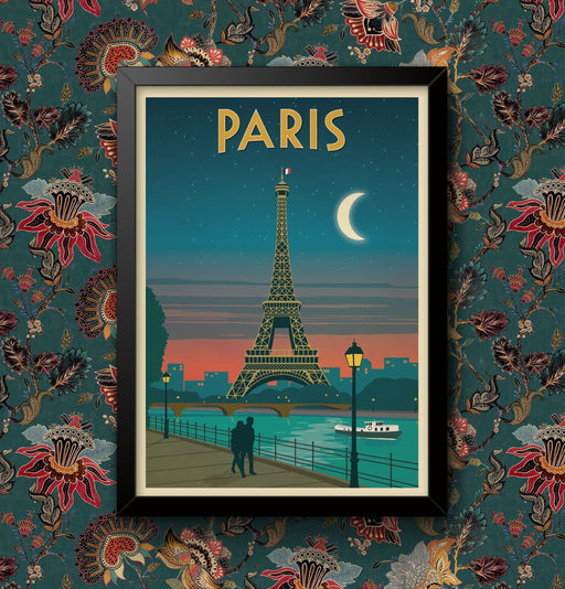 Poster Vintage Paris Wall Art Print – Framed or Unframed Various sizes French Décor for Kitchen or Living Room wall art poster – printed in Yorkshire