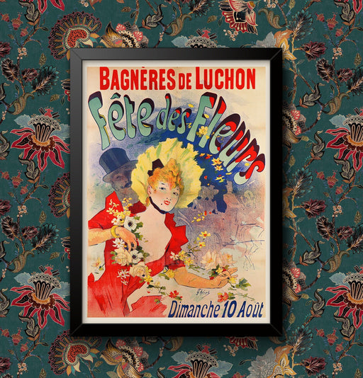 Vintage Bagneres De Luchon Fete Des Fleurs French Various sizes Art Nouveau Poster Print Home Decor Framed or Unframed wall art poster – printed in Yorkshire