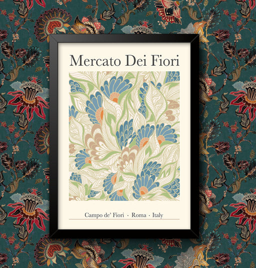 Vintage Mercato Dei Fiori Campo de' Fiori Rome Italy vintage Painting Art Print Framed Poster Wall Decor various sizes Framed or Unframed wall art poster – printed in Yorkshire
