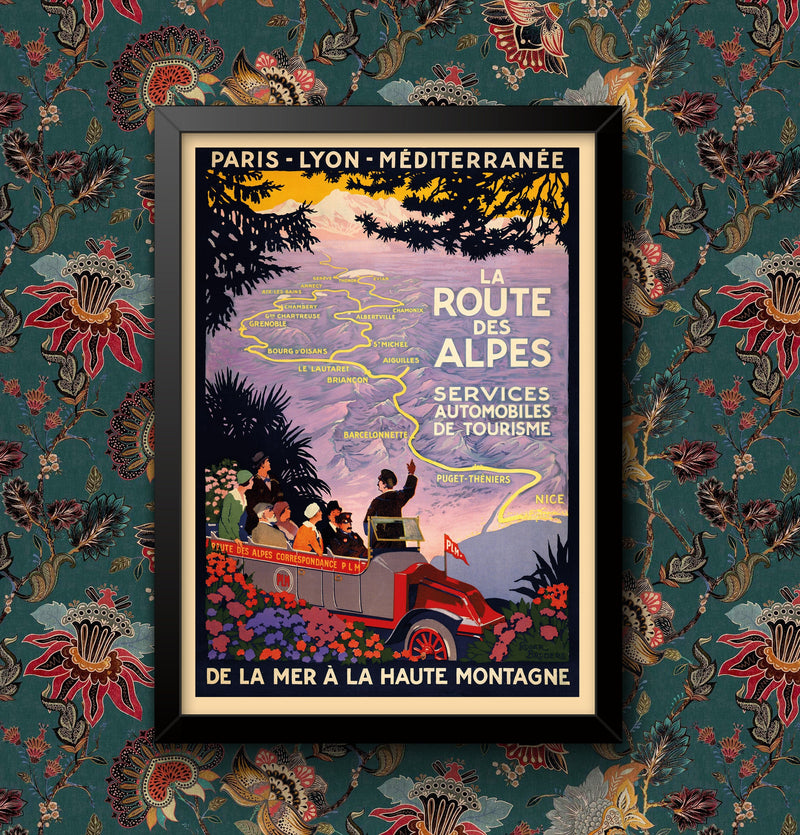 La Route Des Alpes French France Railway British Travel Poster Wall Art Railway  print Framed or Unframed wall art poster – printed in Yorkshire
