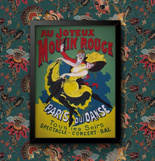 Vintage Au Joyeux Moulin Rouge Paris Qui Danse 1897 Reproduction Various Sizes Art Nouveau  Poster Print Framed Unframed Home Decor wall art poster – printed in Yorkshire