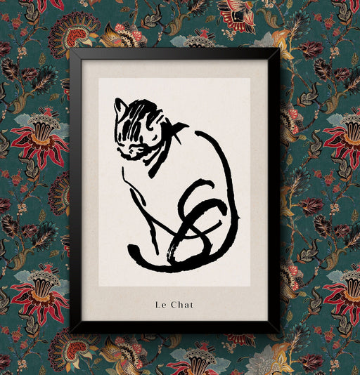Vintage Le Chat Cat Wall Art Deco Travel Railway Poster various sizes Sign print Framed or Unframed wall art poster – printed in Yorkshire