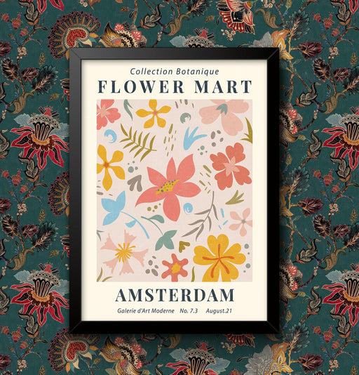 Flower Mart Amsterdam Old collection Botanique vintage Painting Art Print Framed Poster Wall Decor A4 and A3 size Framed or Unframed wall art poster – printed in Yorkshire