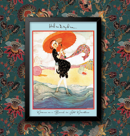 Vintage Wall Art Poster: Helen Dryden Woman on Beach 1920s Fashion Print, Framed or Unframed, Bathroom or Home Decor wall art poster – printed in Yorkshire