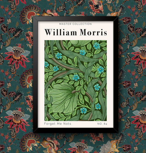 William Morris Art Print Forget Me Nots No 84, Vintage Poster, Framed or Unframed, Cottagecore Bedroom Decor wall art poster – printed in Yorkshire